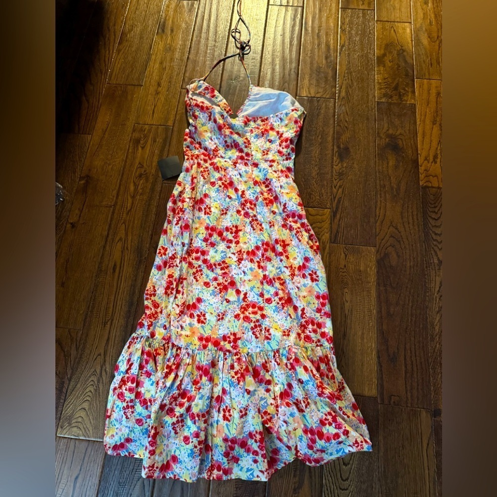 Lulu's Red Floral Midi Dress - Picture 5 of 8